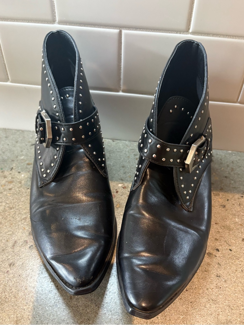 7 For All Mankind Dallas Studded Western Ankle Booties